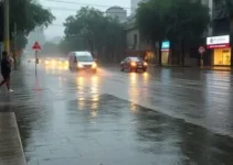 chuva forte alaga ruas do Recife