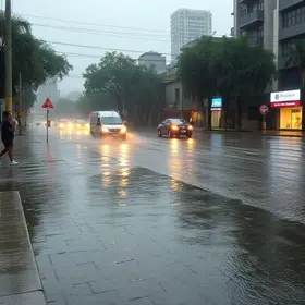 chuva forte alaga ruas do Recife