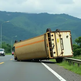 carreta tomba na BR-101