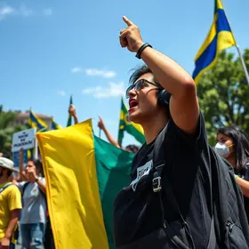 protesto contra extrema direita